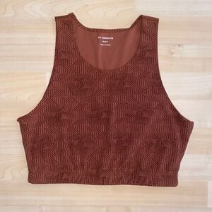 REÍ Womens Crop Top Nylon size Medium Chevron Pattern ‘Take your Time’ Top